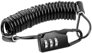 ヘルメット ロック 自転車 バイク ヘルメットロック 3桁 ダイヤル式 ワイヤー 盗難防止 小型 軽量 旅行 ブラック