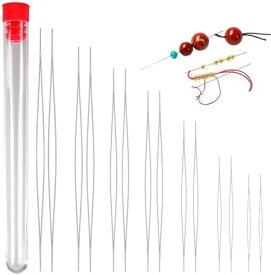 ビーズ針 刺繍針 ビーズ刺繍 収納箱付き ビーズ針 ビーズ刺繍針 ビーズ編み針 ブレスレット ジュエリー DIY 手作り ソーイング クラフト 長さ5.8/7.6/10.2/11.5/12.8cm 5本 銀色