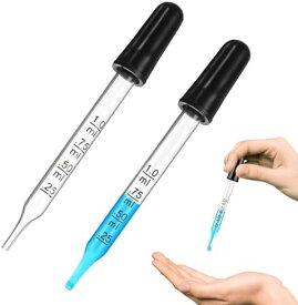 スポイト 目盛り付き 1ml 2本入り ガラス製 グラス 移送液用 イージードーズ用 計測用薬 水分 化粧品 香水 精油 小分け