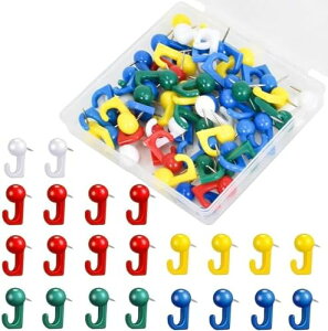 画鋲 後が残らない 石膏ボード ピン 50個 手作りDIY 画鋲 留め具 固定用釘 装飾品釘 様々な場面で使用可能 収納ケース付き マカロンカラー