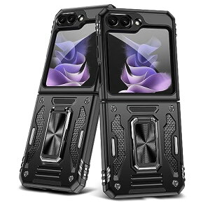 Galaxy Z Flip5 �P�[�X �����O�t�� �X���C�h���J�����J�o�[ �ϏՌ� �X�^���h�@�\ �ԍڃz���_�[ �����Y�ی� �M�����N�V�[ Z �t���b�v5 �p�X�}�z�P�[�X PC TPU�o���p�[ �h�o �l�C �����h�~ ����~�� 