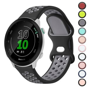 Garmin ForeAthlete 55 / ForeAthlete 245/245M / ForeAthlete 645/645M �o���h �����x���g 20mm �X�|�[�c�^�C�v �ʋC�� �_�� �V���J�Q�� ���X�g�o���h (�u���b�N/�O���[) ��������