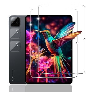 Xiaomi Pad 6s Pro �K���X�t�B���� 2�� Xiaomi Pad 6s Pro 12.4�C���` �t�B���� + 2�� �J�����ی�t�B���� �ی�t�B���� �����K���X �����ߗ� 3D Touch��U�h�~ �����x �ϏՌ� �w�� ����h�~ �[���C�A ���E��