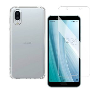 [KXtB + VR P[X] AQUOS Sense3 Plus SHV46 docomo SH-RM11 KXtB SHV46 tیtB ߗ ^ dx9H Uh~ AQUOS Sense3 Plus P[X NA TPU ϏՌ h~ 