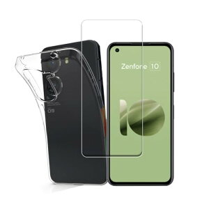 �y�K���X�t�B���� + �V���R�� �P�[�X�z ASUS Zenfone 9 / Zenfone 10�K���X�t�B���� Zenfone 9 �t���ی�t�B���� �����ߗ� ���^ �d�x9H ��U�h�~���� Zenfone 9 / Zenfone 10 �P�[�X �N���A TPU �ϏՌ� �����h�~ 