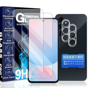 Galaxy S24 FE �K���X�t�B���� 6.7�C���` Galaxy S24 FE �ی� �t�B���� (2��) + Galaxy S24 FE �����Y�t�B���� (2��) �d�x9H �ϏՌ� ��U�h�~ �Ռ��z�� �����ߗ� �����x �w��h�~ �\��t���ȒP �����z�� �C�A