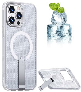 iPhone 13 Pro ケース 冷却 放熱 メッシュ スマホケース MagSafeスタンド付き アイフォン13 Pro カバー 滑り止め 指紋防止 耐衝撃 ストラップホール付き 6.1インチ (iPhone13Pro 透明) 送料無料