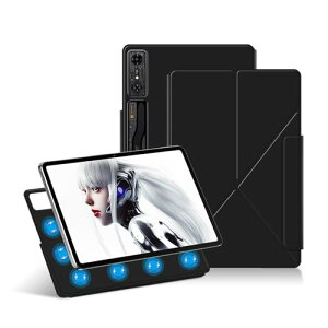Redmagic Nova ケース スタンド 機能 角度調整 合皮レザー 磁気レザーケース キズ防止 軽量 タブレット カバー 全面保護 タブレット用アクセサリー Tablet 専用 スマートカバー (ブラック) 送料無