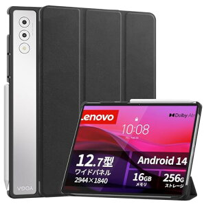 Lenovo Yoga Tab Plus / Yoga Pad Pro �P�[�X 12.7�C���` �X�^���h �@�\ �p�x���� ���烌�U�[ �L�Y�h�~ �y�� �^�u���b�g �J�o�[ �S�ʕی� �^�u���b�g�p�A�N�Z�T���[ ��p �X�}�[�g�J�o�[ (�u���b�N) ����