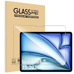 iPad Air 13インチ M3 第7世代 2025 / iPad Air 13インチ M2 第6世代 2024 フィルム ガラスフィルム 衝撃吸収 9H硬度 飛散防止 2.5Dラウンドエッジ 自動吸着 気泡ゼロ 高透過率 高感度