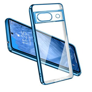 Google Pixel 8a ケース クリア ピクセル8a 耐衝撃 薄型 カバー TPU 透明 軽量 スマホカバー メッキ加工 ソフトケース 人気 ソフト 快適な手触り 擦り傷防止 (ブルー) 送料無料