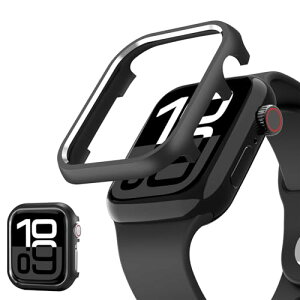 Apple Watch 10 46mm ������ �o���p�[ Series10 �P�[�X ���y�ʌ^ �ϏՌ��� �����ȒP �V���v�� ���ōd�����^���b�N�ގ� �J�o�[ �A�b�v���E�H�b�`�V���[�Y �P�[�X46mm (�u���b�N)