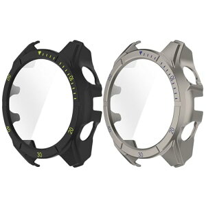 Garmin fenix 8 51mm �J�o�[ ��̌^�ی�P�[�X PC���P�[�X+�K���X�t�B���� �h�o�ی�t�B���� ������ �d���Ė��Ղɋ��� 3D�S�ʕی� �K�[�~��fenix 8 Sapphire AMOLED�p (2�F-C 51mm)