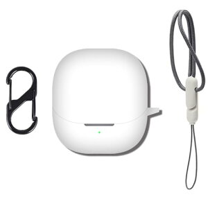 Xiaomi Buds 5 �P�[�X �ی�J�o�[ ���C�����X�C���z�� �V���R�� �J�o�[ (�J���r�i+�X�g���b�v�t��) �]�|�h�~ �����~���h�~ �Ռ��h�~ �����\�[�d�\ �h�� �h�o (�z���C�g)