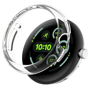Google Pixel Watch 3 45mm (2024) �P�[�X �ی� �J�o�[ �d���|��PC�f�� ��̉� �ϏՌ� ���h�~ �ϐF�h�~ �ȈՒ��E �y�� �X�}�[�g�E�H�b�` Google Pixel Watch 3 45mm (�N���A)