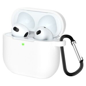 AirPods ��4���� �P�[�X �J�o�[ AirPods 4 �V���R���P�[�X �J�o�[ �����h�~ �L�Y�h�~ LED���C�g�������� �����[�d�\ �S�ʕی� �J���r�i�t�� (�z���C�g)