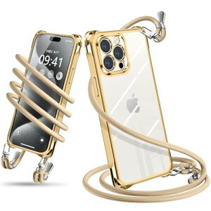iPhone 15 Pro Max �P�[�X �V�����_�[ �N���A �X�}�z�P�[�X �A�C�t�H��15ProMax �J�o�[ ���|�� �΂߂��� �ϏՌ� ���� TPU ���^ �y�� �g�уP�[�X �R�t�� �΂߂��� �D��X�g���b�v�t�� �l�b�N�X�g���b�v
