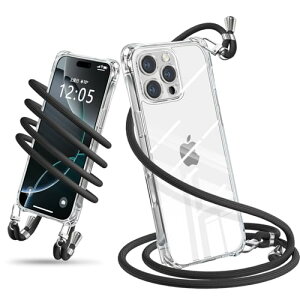 iPhone 16 Pro Max �P�[�X �V�����_�[ �N���A �X�}�z�P�[�X �A�C�t�H��16ProMax �J�o�[ ���|�� �΂߂��� �ϏՌ� ���� TPU ���^ �y�� �g�уP�[�X �R�t�� �΂߂��� �D��X�g���b�v�t�� �l�b�N�X�g���b�v