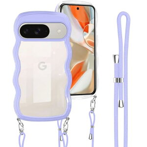 Google Pixel 9 / Google Pixel 9 Pro �P�[�X �N���A �V�����_�[ �O�[�O�� �s�N�Z��9 �v�� �J�o�[ �E�F�[�u ���� ��|�� ������ �΂߂��� �R�t�� �X�g���b�v�t�� TPU �؍� ���킢�� ���� ���^ �y�� �Ϗ�