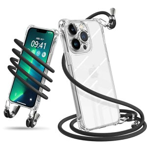 iPhone 13 Pro Max �P�[�X �V�����_�[ �N���A �X�}�z�P�[�X �A�C�t�H��13ProMax �J�o�[ ���|�� �΂߂��� �ϏՌ� ���� TPU ���^ �y�� �g�уP�[�X �R�t�� �΂߂��� �D��X�g���b�v�t�� �l�b�N�X�g���b�v