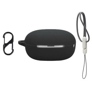 QCY MeloBuds N30 �P�[�X �ی�J�o�[ ���C�����X�C���z�� �V���R�� �J�o�[ (�J���r�i+�X�g���b�v�t��) �]�|�h�~ �����~���h�~ �Ռ��h�~ �����\�[�d�\ �h�� �h�o (�u���b�N)