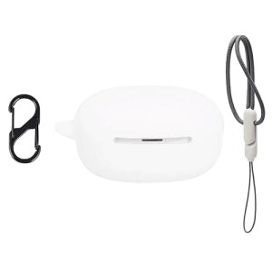 QCY MeloBuds N30 �P�[�X �ی�J�o�[ ���C�����X�C���z�� �V���R�� �J�o�[ (�J���r�i+�X�g���b�v�t��) �]�|�h�~ �����~���h�~ �Ռ��h�~ �����\�[�d�\ �h�� �h�o (�z���C�g)