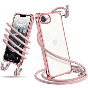 iPhone 16e �P�[�X �V�����_�[ �N���A �A�C�t�H�� 16e �X�}�z�P�[�X �A�C�t�H�� �J�o�[ ���|�� �΂߂��� �ϏՌ� ���� TPU ���^ �y�� �g�уP�[�X �R�t�� �΂߂��� �D��X�g���b�v�t�� �l�b�N�X�g��
