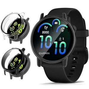 [2���Z�b�g] GARMIN (�K�[�~��) vivoactive 6 �P�[�X PC+�����K���X�t ��̌^ ���˒ጸ �w��ጸ ���{�� �S�ʕی� �ώw�� ������ �����ߗ� Garmin VivoActive 6 �P�[�X (�u���b�N+ �N���A)