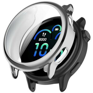 GARMIN (�K�[�~��) Vivoactive 6 �P�[�X �X�}�[�g�E�H�b�` �S�ʕی� �t���J�o�[ �ϏՌ� �N���A ���� TPU �V���R�� �ϏՌ��� �����h�~ Garmin Vivoactive6 ��p�J�o�[ (�V���o�[+�N���A)