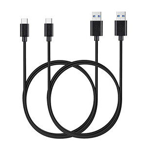 [2�{�Z�b�g] USB Type-C 3.0 �P�[�u�� USB 3.0 & USB-C 3.0 �P�[�u�����������Ə[�d �P�[�u�� Galaxy S10 / S9 / S9+ / iPad Pro (2018 11�C���`) / MacBook / MacBook Air (2018) / Xperia XZ1 �Ή� (1.0m ��)