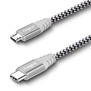 USB�P�[�u�� USB C - Micro USB�P�[�u�� 30cm �i�C�����ґg Type C - Micro USB�R�[�h Galaxy S7 / S6 HTC One / 10�ȂǂɑΉ� (�O���[�C 30cm)