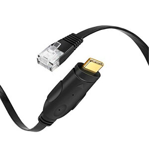 USB-C �R���\�[���P�[�u�� USB C-RJ45�V���A���P�[�u�� FTDI-FT232RL �`�b�v�Z�b�g���� / NETGEAR / TP-Link / Linksys / Ubiquiti / Huawei���[�^ / �X�C�b�`�p Mac Windows�y��Linux�ɑΉ� �u���b�N 1.8M (�����ӁFH3C���[