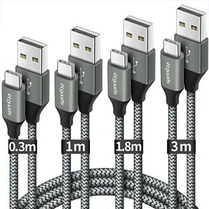 USB Type C �P�[�u�� 4�{�Z�b�g 0.3m+1m+1.8m+3m �}���[�d �^�C�vc �P�[�u�� �����f�[�^�]�� ���ϋv�i�C���� �R�[�h �^�C�vc Xperia XZ1 XZ2 XZ3 Galaxy S22 S21 S20 S10 S9 A20 A21 Note10 / 9 / 8 LG��Type-c�@��Ή�