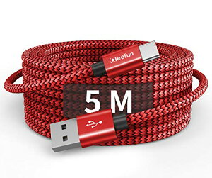 USB Type C �P�[�u�� 5m / 1�{ �^�C�vC �P�[�u�� ���� USB A to USB C �P�[�u�� QC3.0�Ή� �[�d�R�[�h �^�C�vc ���ϋv�i�C����Xperia Galaxy Note Switch Pixel LG GoPro Hero 5 / 6�Ȃ�Type-c�@��Ή� ���b�h