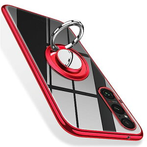 Xperia 1 V �P�[�X �����O�t�� �N���A SOG10 SO-51D �J�o�[ �G�N�X�y���A1 V �X�}�z�P�[�X ���� TPU �ϏՌ� �� ���b�L���H ���^ �X���� �����h�~ �X�^���h�@�\ ��̌^ �\�j�[ Xperia 1 v sog10 �J�o�[ ��