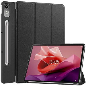 Lenovo Tab P12 12.7�C���` �P�[�X �ی�P�[�X �w��h�~ �S�ʕی�^ �y�ʎO�� ���^ �ϏՌ� �����h�~ �X�^���h�@�\ Lenovo Tab P12 �P�[�X �J�o�[ (�u���b�N)
