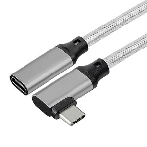 USB Type C �����P�[�u�� 2m L���^USB 3.1 Gen2 10Gbps �^�C�vc �����R�[�h �����]�� 100W 5A PD�}���[�d �A���h���C�h ���b�v�g�b�v�ȂǗl�X��usb-c�f�o�C�X�ɑΉ� �i�C�����҂� �O���[