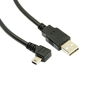 USB 2.0 �~�j�P�[�u�� USB (A) �I�X-USB (miniB) �I�X L�^ �㉺���E90°�����ϊ��P�[�u�� �����b�L�t�� ����480Mbps�̃f�[�^�]���������[�h (0.5m�EL 1��)