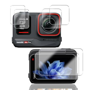 Insta360 ACE PRO �K���X�t�B���� + �C���X�^360 ACE PRO �J�����ی�t�B���� Insta360 ace pro �t�B���� �����K���X �d�x9H �ϏՌ� 2+2+2���Z�b�g