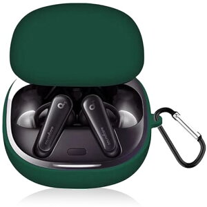 Anker Soundcore Liberty 4 �P�[�X Anker Soundcore Liberty 4 �V���R���P�[�X �ی�P�[�X ���� �[�d�\ �ϏՌ��� �h���h�o �y�ʏ��^ �����h�~ �J���r�i�t��anker soundcore liberty 4 �J�o�[ (�O���[��)