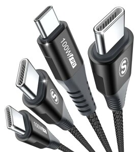 USB C�P�[�u��100W 3m PD�}���[�d5A �^�C�vc �P�[�u�� iPhone 17 16 15�[�d���[�Ԃ� �A�C�t�H��15 16 iPhone16 15 pro Max Macbook / iPad Pro / Air / Mini6 Samsung Galaxy S24 / S23 / S22 / S21 / S20 Sony Pixel��USB Type C�@��Ή� (