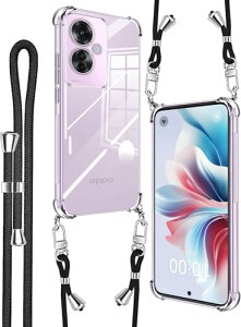 oppo reno11A �P�[�X �N���A �J�o�[ �V�����_�[�X�g���b�v �ϏՌ� ���|�� �΂߂��� ��|�� ���� TPU �X�g���b�v�t�����^ �y�� �l�b�N�X�g���b�v �����\ ���O���\ ���C�����X�[�d�Ή� ����