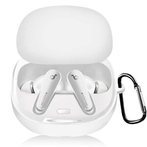 Anker Soundcore Liberty 4 �P�[�X Anker Soundcore Liberty 4 �V���R���P�[�X �ی�P�[�X ���� �[�d�\ �ϏՌ��� �h���h�o �y�ʏ��^ �����h�~ �J���r�i�t��anker soundcore liberty 4 �J�o�[ (�z���C�g)