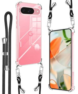 Google Pixel 9 / Google Pixel9 PRO �P�[�X �N���A �J�o�[ �V�����_�[�X�g���b�v �ϏՌ� ���|�� �΂߂��� ��|�� ���� TPU �X�g���b�v�t�����^ �y�� �l�b�N�X�g���b�v �����\ ���O���\ ���C����