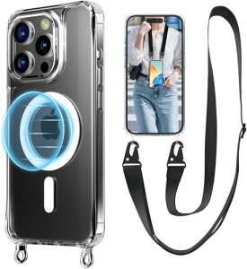 iPhone 12 Pro Max �P�[�X MagSafe �N���A �}�O�l�b�g�� �X�g���b�v ���������\ ���O���\ �����h�~ �����Y�ی� �l�b�N�V�����_�[ ���|�� �΂߂��� �A�C�t�H�� 12 Pro Max �P�[�X (iPhone 12 Pro Max �N