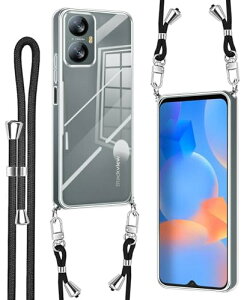 Blackview A52 / A52 Pro �P�[�X �N���A �J�o�[ �V�����_�[�X�g���b�v �ϏՌ� ���|�� �΂߂��� ��|�� ���� TPU �X�g���b�v�t�����^ �y�� �l�b�N�X�g���b�v �����\ ���O���\ ���C�����X�[�d��