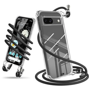 Google Pixel 8A �P�[�X �N���A �V�����_�[ �s�N�Z��8a �X�}�z�P�[�X �J�o�[ ���|�� �΂߂��� �ϏՌ� �S���� TPU ���^ �R�t�� �΂߂��� �X�g���b�v�t�� �l�b�N�X�g���b�v ���������\ ���O����
