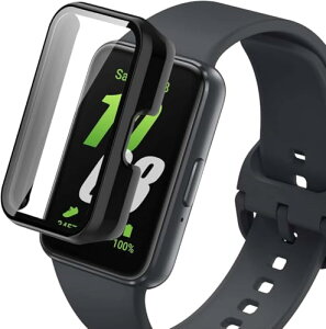 Galaxy Fit 3 �P�[�X �����K���X�t�B���� 1.6�C���` �ی� �J�o�[ �d���|��PC�f�� ��̉� �ϏՌ� ���h�~ �ϐF�h�~ �S�ʃJ�o�[ �S�ʕی� �X�}�[�g�E�H�b�` Samsung Galaxy Fit 3 (�u���b�N)