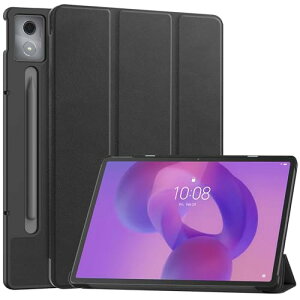Lenovo Idea Tab Pro / Lenovo Xiaoxin Pad Pro 12.7�C���` �P�[�X �y�� ���^ PU ���U�[ �X�}�[�g �J�o�[ �ϏՌ� ���h�~ �n�[�h �w�� �P�[�X �O�܂� �X�^���h �I�[�g�X���[�v �E�F�C�N�A�b�v �@�\ (�u���b�N