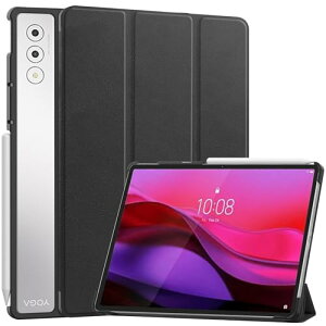 Lenovo Yoga Tab Plus / Yoga Pad Pro AI 12.7�C���` 2025 �P�[�X �X�^���h�@�\�t�� �J�� �O�� ���^ �X�^���h�P�[�X PU���U�[ Yoga Pad Pro AI �J�o�[ (�u���b�N)